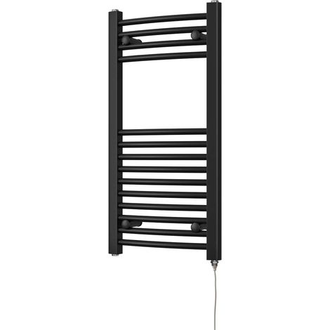 Zennor - Black Electric Towel Rail H800mm x W400mm Curved 200w Standard (1/3)