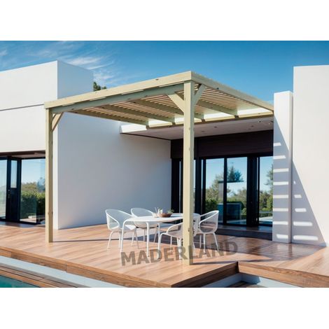 Pergola adossée en bois Montpellier 510 x 300 cm - Maderland (1/3)