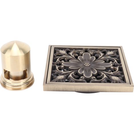 Kit de siphon de sol pour salle de bain, accessoire de douche antique pour maison, hôtel, toilettes, balcon, 10 x 10 cm (1/5)