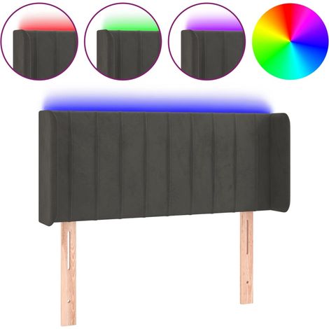 Maison Exclusive - LED Kopfteil Dunkelgrau 103x16x78/88 cm Samt