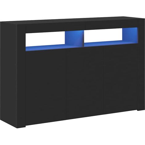 Maison Exclusive - Buffet avec lumières LED noir 115,5x30x75 cm (1/5)