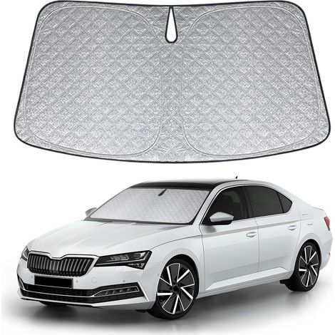 Pare Soleil Voiture Pare Brise Avant pour Skoda Superb 2016-2024, Pliable Épaissie Brise Voiture Avant Couverture Intérieur, Protection Solaire Bloque Rayons UV