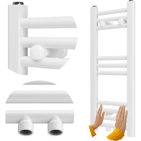 Radiateur Salle de Bain Granitan Raven 70x30 cm Blanc Échelle Chauffante 211 W (1/5)