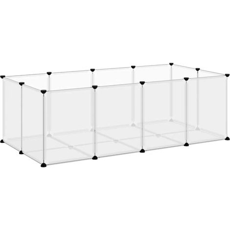 Small Animal Cage Transparent 144x74x46.5 cm PP and Steel vidaXL