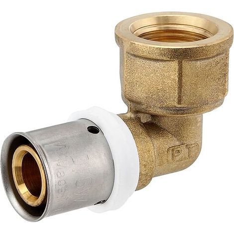 Pressfitting-Winkel 90° - 20 x 2,0 mm - 1/2 Zoll Innengewinde für MV-Rohr