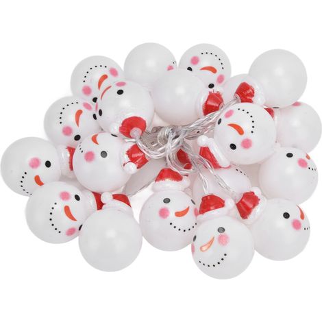 Weihnachts-LED-Schneemann-Lichterkette, 4 Farben, USB, 3 m, 20 Lichter, Innendekoration für Partys, Geburtstage, Feiern, Geschäfte, Weihnachtsstil (Dauerlicht) (1/5)