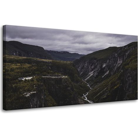 Leinwanddruck Naturmotiv Gebirgsbach 80x40 cm