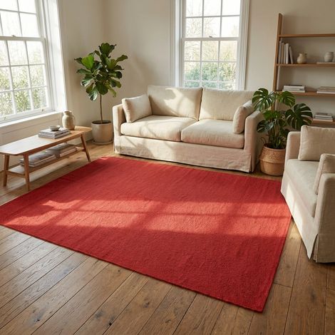 Kilim moderne Tapis Fancy - Tapis en laine - 300x200cm, Rectangular - 100% Laine vierge - Tissé main - Rouge foncé
