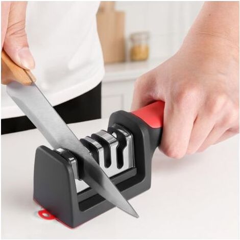 Aiguiseur manuel 4 niveaux - Angle ajustable, base antidérapante pour cuisine (1/5)