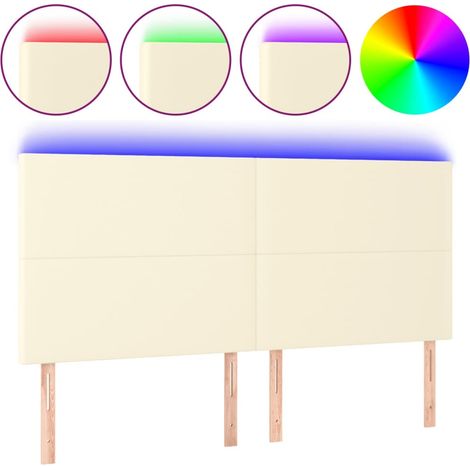 Maison Exclusive - LED Kopfteil Creme 180x5x118/128 cm Kunstleder
