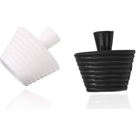 Set of 2 universal silicone bathtub plugs (black and white) for kitchen sink, bathtub, washbasin, tub