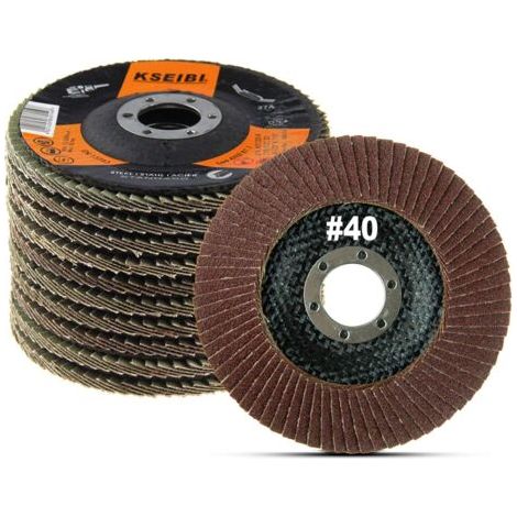BUNTHAUS 4 1/2 in Flap Disc Aluminum Oxide 10 Pack Auto Body Sanding Grinding Wheel (40 Grit) 686008 (1/5)