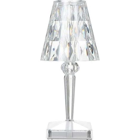 Lampada da tavolo in cristallo di diamante Ulisem, lampada da comodino in cristallo ricaricabile tramite USB, temperatura/luminosità regolabili, tipo touch (1/4)