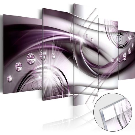 Tableau sur Verre Acrylique "Violet Glow" 50 x 100 cm (1/2)