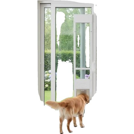Puerta para mascotas, altura ajustable, construcción de metal resistente, verde militar (1/2)