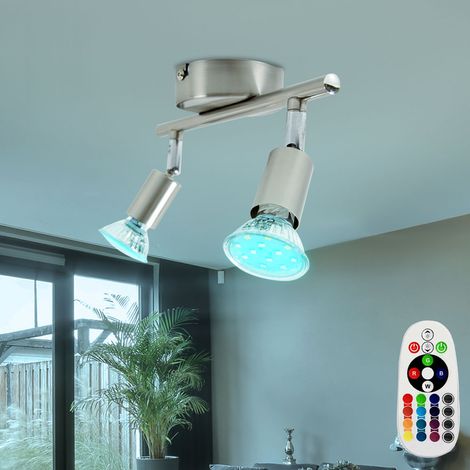 Decken Strahler Decken Spot Lampe dimmbar Farbwechsel Leuchte im Set inklusive RGB LED-Leuchtmittel