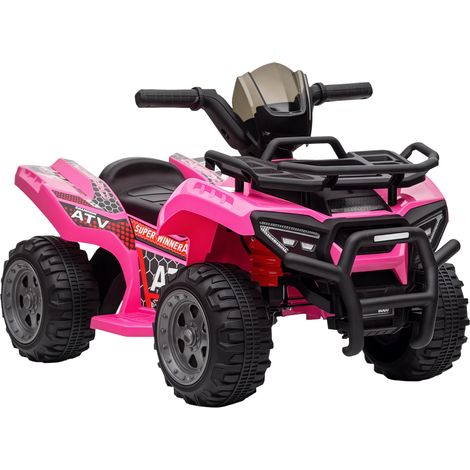 HOMCOM Kinder Quad Elektro 6V Kinderquad mit Vorwärtsfunktion, Musik, Elektro-Quad für Kinder 1,5-3 Jahre Rosa