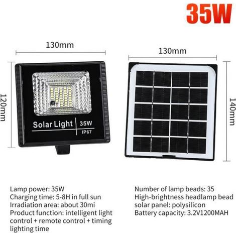 VEILLEUSE HORS PUERICULTUREProjecteur solaire de cour 1200mAh (1/4)