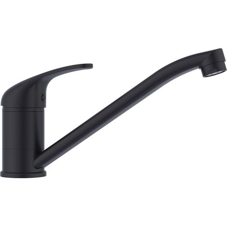 Robinet Cuisine Noir, Mitigeur Cuisine Pivotant à 360°, Robinet Evier de Cuisine con Conexión para Agua fría y Caliente, Haute Pression, Cartouche en Céramique Econome en Energie (1/5)