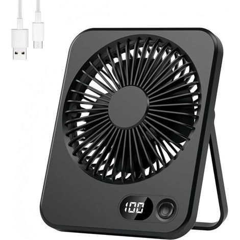 Mini portable USB fan - 5 speeds, quiet, rechargeable, for office, table, kitchen or bedroom (1/5)