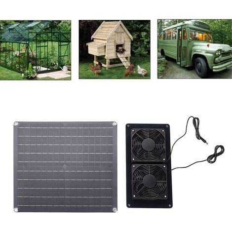 Ventilador extractor solar de 20 W y 18 V con clasificación IP67 para invernadero, casa de vacaciones, gallinero y cobertizo para animales. (1/5)