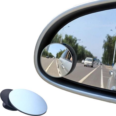 Rahmenlose runde Totwinkelspiegel, 360° schwenkbar und verstellbar, mit konvexem HD-Glas, optimieren die Sicht nach hinten, universell für Pkw, SUVs, Lkw, Verkehrssicherheit