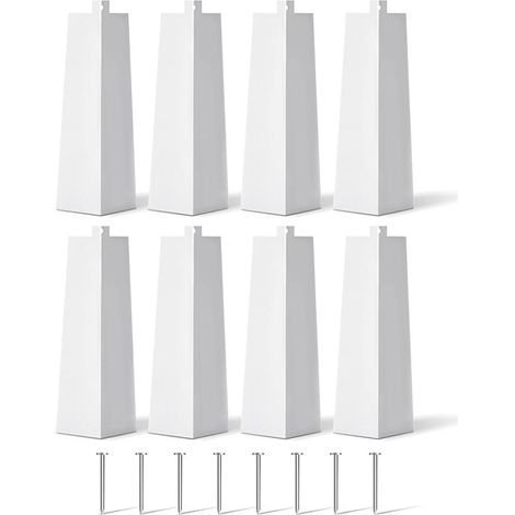 Lntyq 8pcs Coins de Bardage en Aluminium, 21,5x6,3cm Bardage Aluminium Exterieur Métal Blanc Aluminum Siding Corners Garniture d'Angle avec 8 Clous pour Extérieur de Maison Mobile