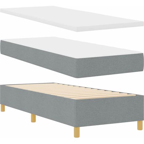 Boxspringbett mit Matratze Hellgrau 80 x 200 cm Stoff vidaXL (1/5)