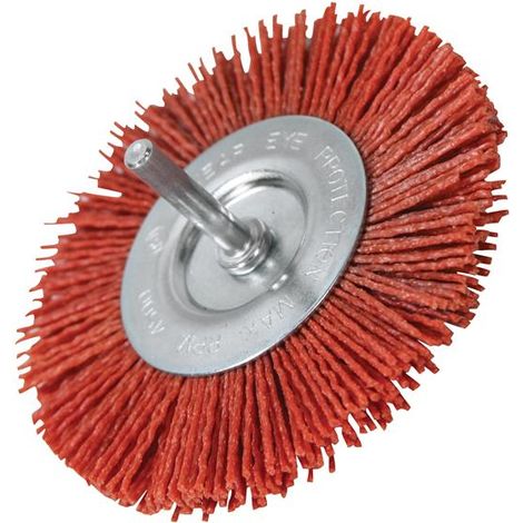 Faithfull Nylon Flat Wheel Brush 100mm diameter x 6mm shank