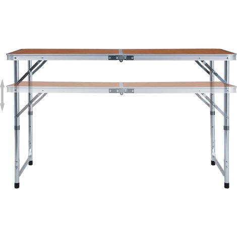 Table pliable de camping Aluminium 120x60 cm