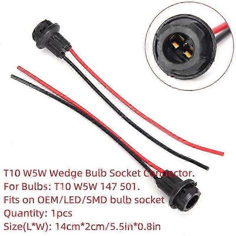 Accessoires d'extension de connecteurs en caoutchouc souple pour voitures, camions et bateaux (1/2/10 pièces) - Douille pour ampoule W5W T10 (1/5)