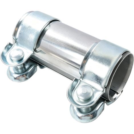 Collier serrage double inox 45x125mm raccord tuyau échappement voiture (1/5)