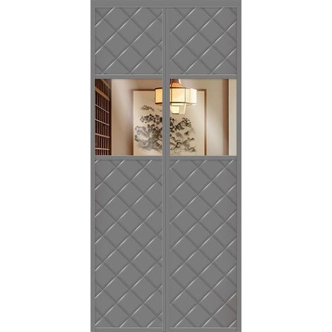 Gris, Rideau de porte magnétique à isolation thermique, coupe vent matelassé pour l'hiver, protection de porte à économie d'énergie avec fermeture magnétique mains libres, isolation coupe vent (1/5)