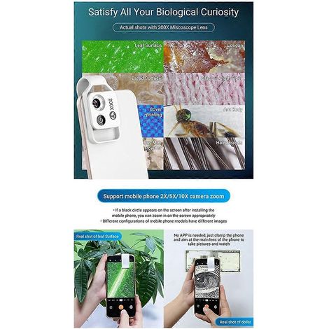 Vergrößerungsmikroskop-Objektiv mit CPL für iOS- und Android-Smartphones A--