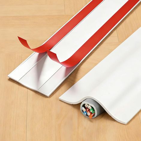 Cache-câbles flexible pour câbles sur mur et sol (blanc) (1/5)
