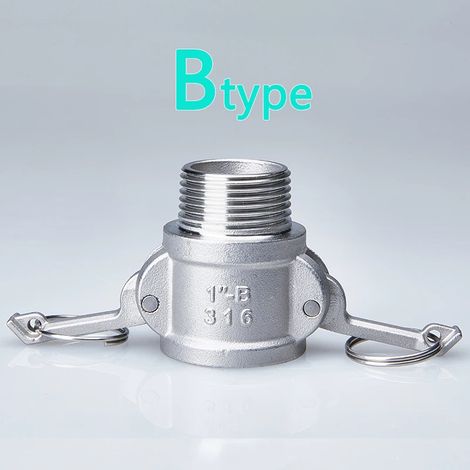 Raccord à came Camlock en acier inoxydable 304 (B-1") pour arroseur de jardin, adaptateur à came Camlock à déconnexion rapide pour raccords de pompes à tuyau (1/5)