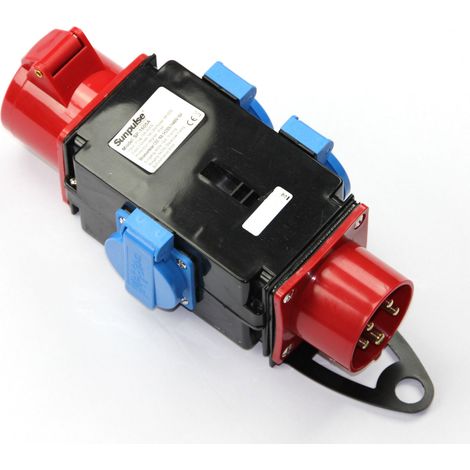 Baustromverteiler Starkstrom Schuko Adapter Verteiler 3 x 230V 1 x 400 V 5-polig 16A Outdoor (1/3)