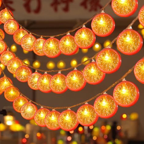 Catena luminosa arancione, 1,5 m,funzionamento a batteria per carnevale, Halloween, esterni e interni, decorazione per soggiorno, camera da letto (1/5)