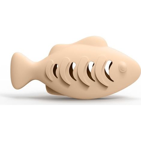 Jouet pour chat beige, 11,9 x 5,7 cm, une pièce, jouet à mâcher, durable, pour la dentition et le divertissement des chats. (1/5)