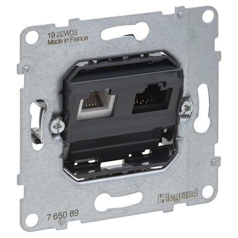 LEGRAND, SEANO 765089 PRISE DE DONNÉES RJ11 + RJ45 CAT.6 UTP AVEC CONNECTEUR RJ11 POUR TÉLÉPHONE ET CONNEXION DE DONNÉES (RJ45,