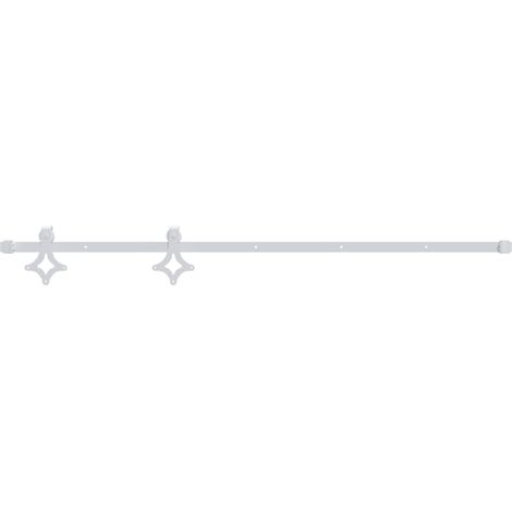 Sliding Door Hardware Kit 183 cm Steel White vidaXL