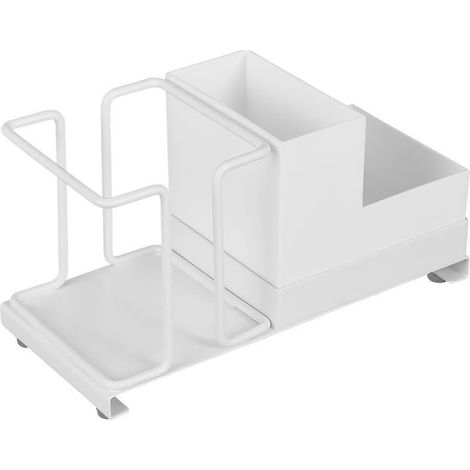 Organizer fürs Homeoffice, aus Kohlenstoffstahl, Aufbewahrungsbox für Kaffeebeutel, Teebeutel, Milchbecher und andere Utensilien, 200 x 90 x 105 mm (weiß)