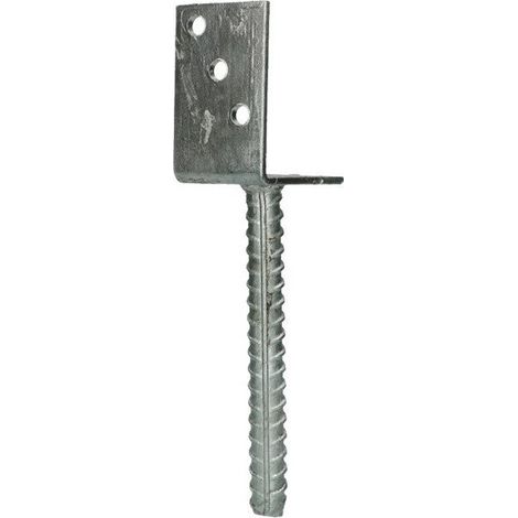 Pied de poteau Forme L 60X100X80 Acier zingué - 5 pièces (1/2)