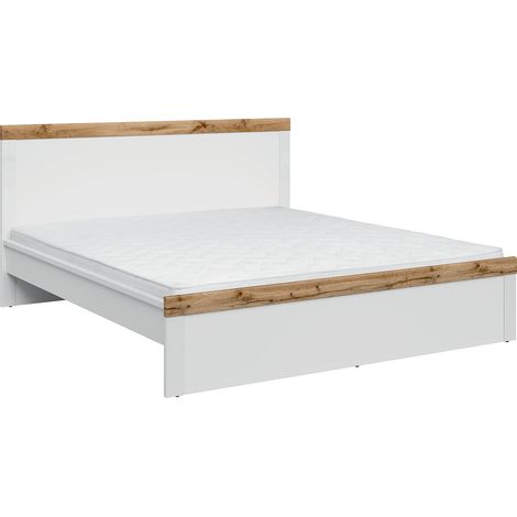 Letto matrimoniale Hella bianco e marrone 180x200cm (1/5)