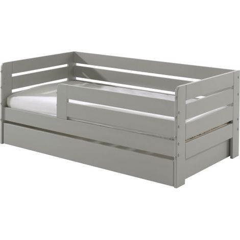 Lit Enfant, Sommier & Tiroir "Toddler" 70x140cm Gris (1/5)