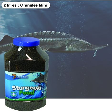 Nourriture Spécifique Esturgeons : 2 litres, granulométrie mini (1/4)