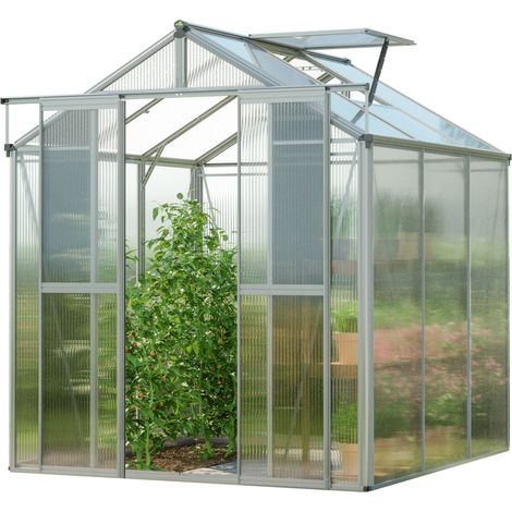 GFP Gewächshaus Picco 3 Aluminium-Rahmen 179 x 195 cm 6 mm Polycarbonat Platten