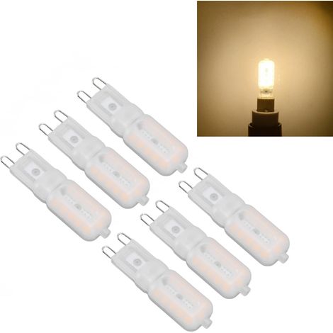 Ampoule G9 LED Dimmable 5W 22 LEDs, Économie d'Énergie, Lumière Chaude, Protection des Yeux, pour Plafonnier et Lampe de Bureau, Lot de 6, 220V