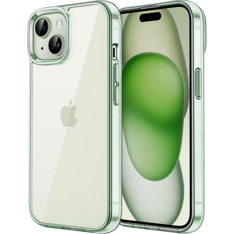Handyhülle iPhone 15 Stoßfest Transparent Nie Vergilbung Grün (1/5)