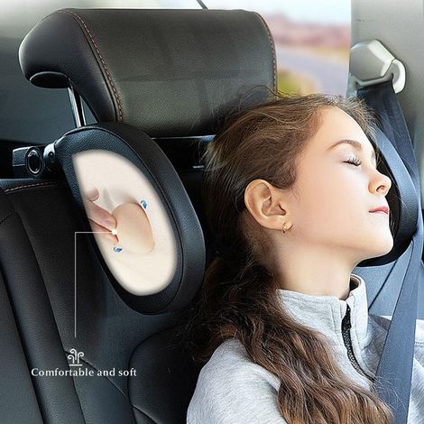 Appui-tête de siège auto en forme de U réglable pour dormir en voyage, soutien latéral du cou, coussin repose-tête auto (1/5)